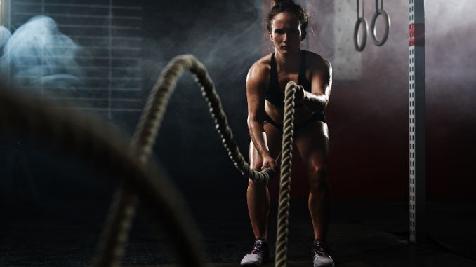 woman doing cross training